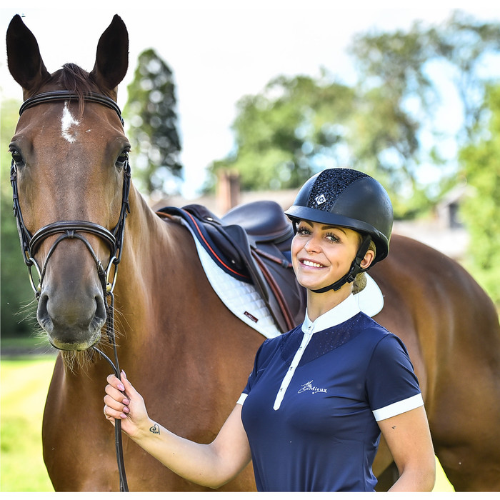 Charles Owen Ayr8 Plus Riding Helmet Ayr8 Midnight Blue Sparkly